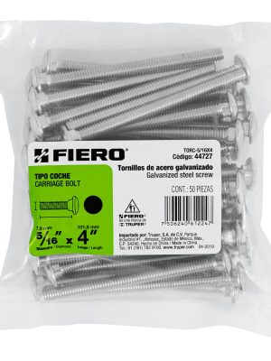 44727 - Bolsa con 50 tornillos 5/16' x 4' tipo coche, Fiero