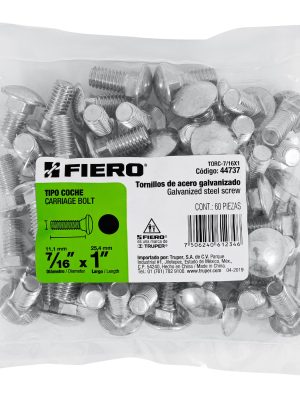 44737 - Bolsa con 60 tornillos 7/16' x 1' tipo coche, Fiero