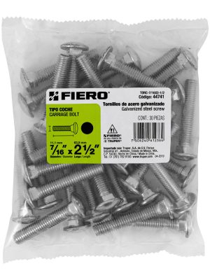 44741 - Bolsa con 30 tornillos 7/16' x 2-1/2' tipo coche, Fiero