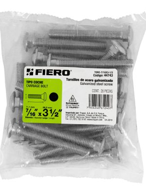 44743 - Bolsa con 20 tornillos 7/16' x 3-1/2' tipo coche, Fiero