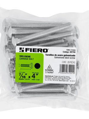 44744 - Bolsa con 20 tornillos 7/16' x 4' tipo coche, Fiero