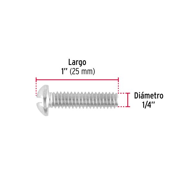 44626 - Bolsa con 100 tornillos 1/4' x 1' tipo estufa, FIERO