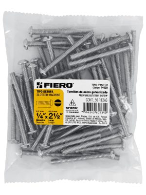 44630 - Bolsa con 50 tornillos 1/4' x 2-1/2' tipo estufa, FIERO