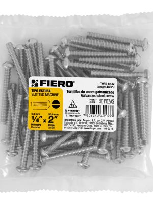 44629 - Bolsa con 50 tornillos 1/4' x 2' tipo estufa, FIERO