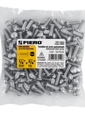 44625 - Bolsa con 150 tornillos 1/4' x 3/4' tipo estufa, FIERO