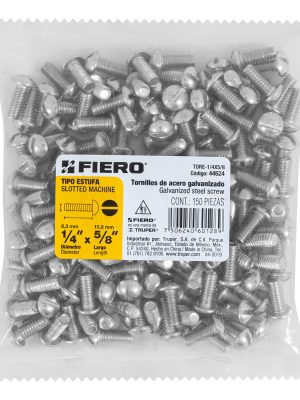 44624 - Bolsa con 150 tornillos 1/4' x 5/8' tipo estufa, FIERO