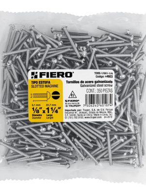 TORE-1-8X1-1-4E1.jpg 44603 - Bolsa con 350 tornillos 1/8' x 1-1/4' tipo estufa, FIERO