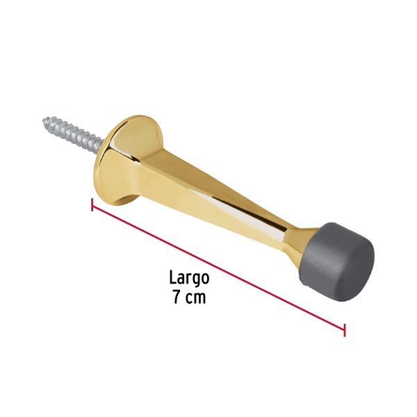 43786 - Tope recto para puerta, acabado latón brillante, HERMEX