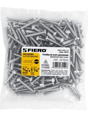 44618 - Bolsa con 150 tornillos 3/16' x 1-1/4' tipo estufa, FIERO