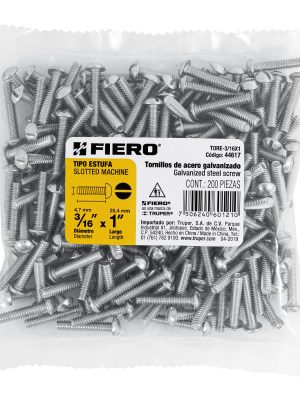 44617 - Bolsa con 200 tornillos 3/16' x 1' tipo estufa, FIERO