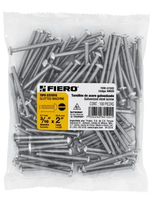 44620 - Bolsa con 100 tornillos 3/16' x 2' tipo estufa, FIERO