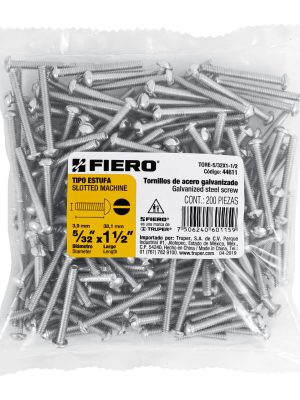 44611 - Bolsa con 200 tornillos 5/32' x 1-1/2' tipo estufa, FIERO