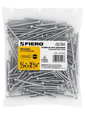 44613 - Bolsa con 150 tornillos 5/32' x 2-1/2' tipo estufa, FIERO