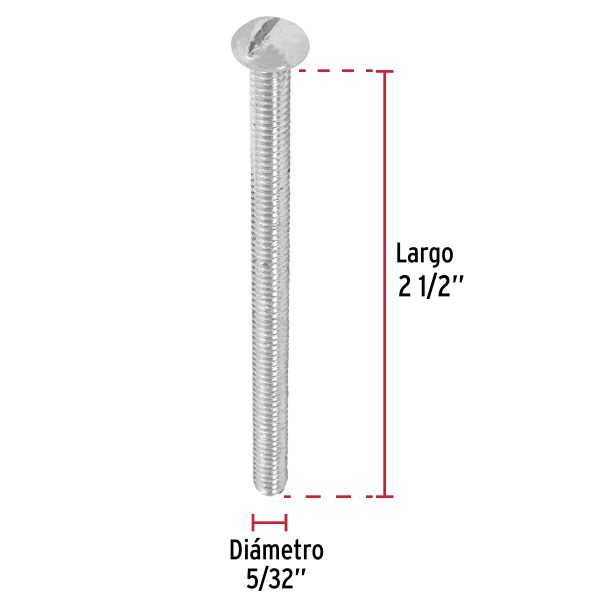 44613 - Bolsa con 150 tornillos 5/32' x 2-1/2' tipo estufa, FIERO