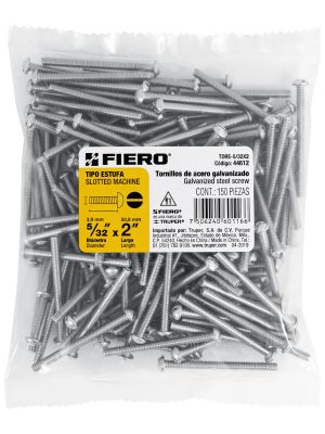 44612 - Bolsa con 150 tornillos 5/32' x 2' tipo estufa, FIERO