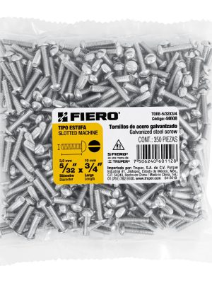 44608 - Bolsa con 350 tornillos 5/32' x 3/4' tipo estufa, FIERO