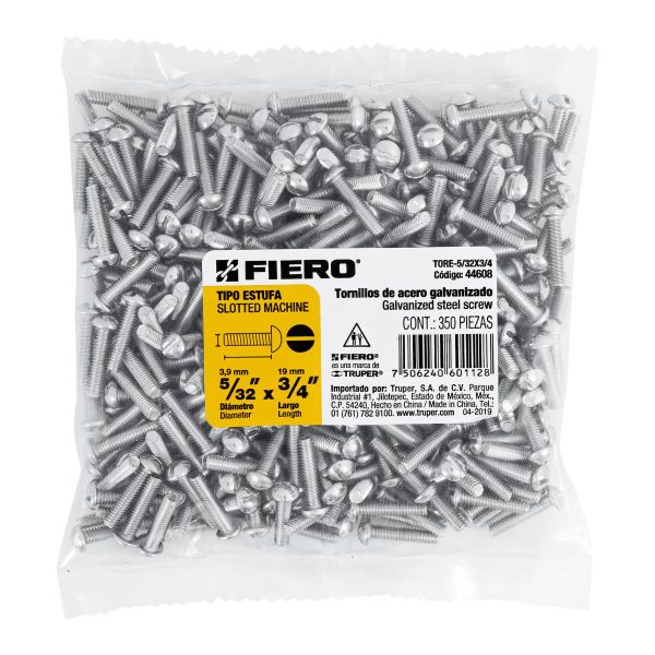 44608 - Bolsa con 350 tornillos 5/32' x 3/4' tipo estufa, FIERO