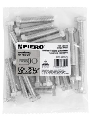 44595 - Bolsa con 20 tornillos 1/2' x 2-1/2' tipo máquina, FIERO