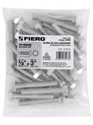 TORM-1-2X3E1.jpg 44596 - Bolsa con 20 tornillos 1/2' x 3' tipo máquina, FIERO