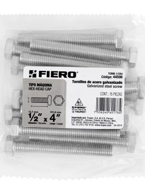 TORM-1-2X4E1.jpg 44598 - Bolsa con 15 tornillos 1/2' x 4' tipo máquina, FIERO