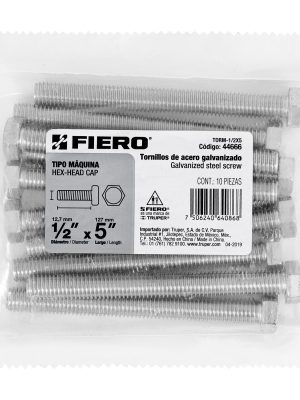 TORM-1-2X5E1.jpg 44666 - Bolsa con 10 tornillos 1/2' x 5' tipo máquina, FIERO