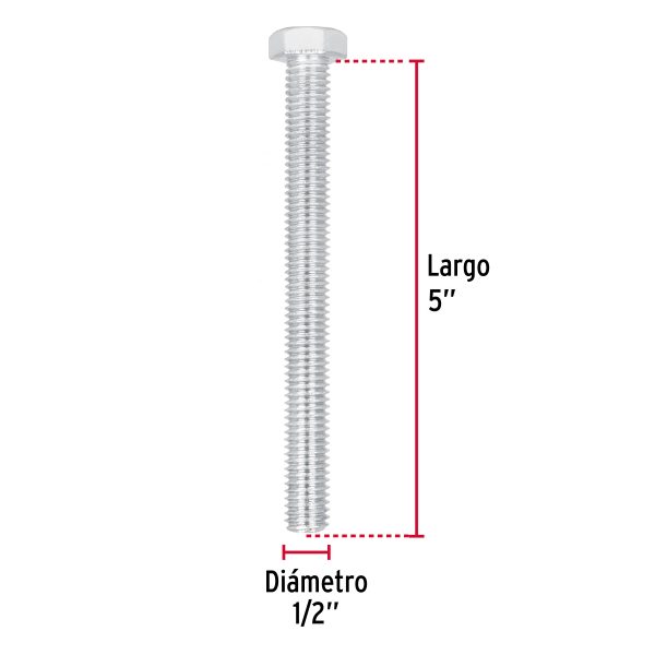 44666 - Bolsa con 10 tornillos 1/2' x 5' tipo máquina, FIERO
