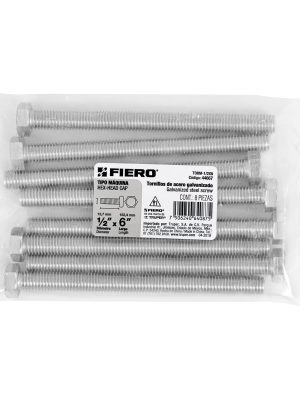 44667 - Bolsa con 8 tornillos 1/2' x 6' tipo máquina, FIERO