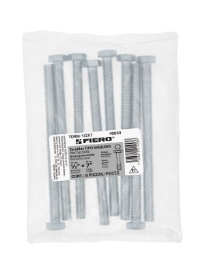 TORM-1-2X7.jpg 40869 - Bolsa con 8 tornillos 1/2' x 7' tipo máquina, Fiero
