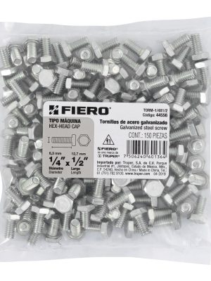 44556 - Bolsa con 150 tornillos 1/4' x 1/2' tipo máquina, FIERO