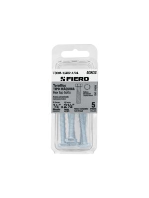 40802 - Blíster con 5 tornillos 1/4' x 2-1/2' tipo máquina, Fiero