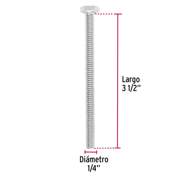 44632 - Bolsa con 30 tornillos 1/4' x 3-1/2' tipo máquina, FIERO
