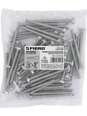 44563 - Bolsa con 50 tornillos 1/4' x 3' tipo máquina, FIERO