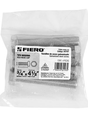 44707 - Bolsa con 4 tornillos 3/4' x 4-1/2' tipo máquina, FIERO
