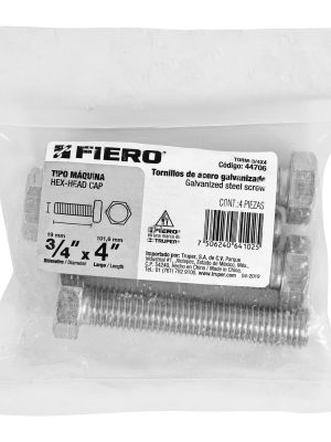 44706 - Bolsa con 4 tornillos 3/4' x 4' tipo máquina, FIERO