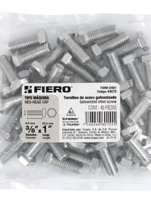 44575 - Bolsa con 40 tornillos 3/8' x 1' tipo máquina, FIERO