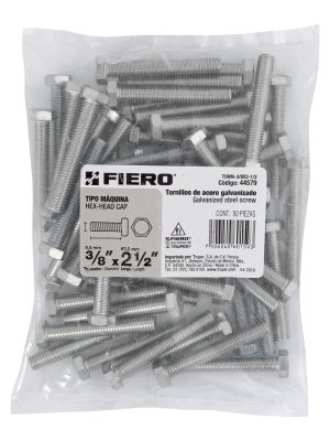 44579 - Bolsa con 50 tornillos 3/8' x 2-1/2' tipo máquina, FIERO