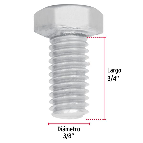 44574 - Bolsa con 50 tornillos 3/8' x 3/4' tipo máquina, FIERO