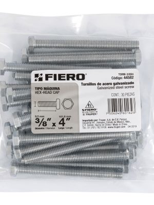 44582 - Bolsa con 30 tornillos 3/8' x 4' tipo máquina, FIERO
