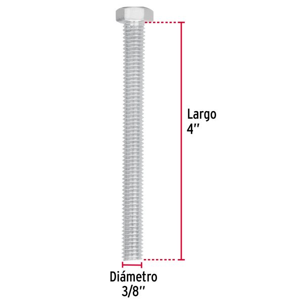 44582 - Bolsa con 30 tornillos 3/8' x 4' tipo máquina, FIERO