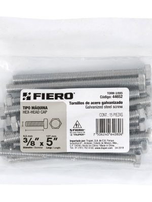 TORM-3-8X5E1.jpg 44652 - Bolsa con 15 tornillos 3/8' x 5' tipo máquina, FIERO