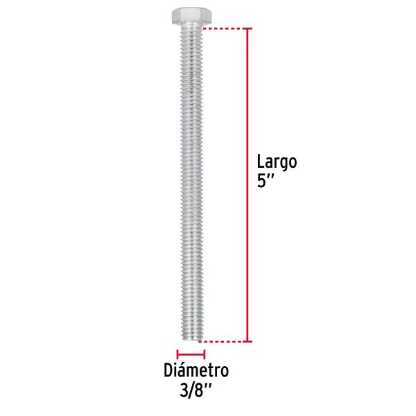 44652 - Bolsa con 15 tornillos 3/8' x 5' tipo máquina, FIERO