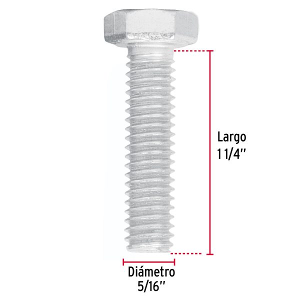 44567 - Bolsa con 60 tornillos 5/16' x 1-1/4' tipo máquina, FIERO