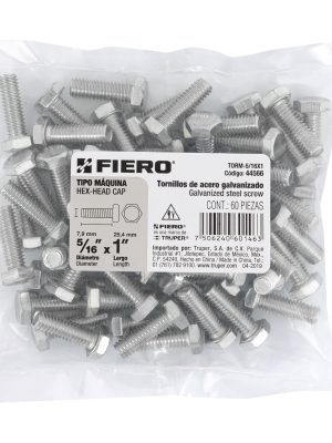 44566 - Bolsa con 60 tornillos 5/16' x 1' tipo máquina, FIERO