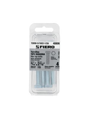 40806 - Blíster con 4 tornillos 5/16' x 2-1/2' tipo máquina, Fiero