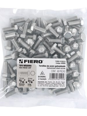 44565 - Bolsa con 80 tornillos 5/16' x 3/4' tipo máquina, FIERO