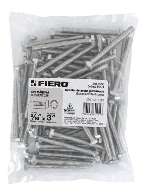 44571 - Bolsa con 60 tornillos 5/16' x 3' tipo máquina, FIERO