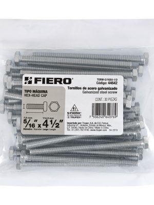 44642 - Bolsa con 30 tornillos 5/16' x 4-1/2' tipo máquina, FIERO
