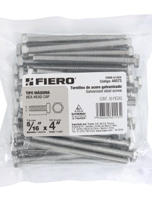 44573 - Bolsa con 50 tornillos 5/16' x 4' tipo máquina, FIERO
