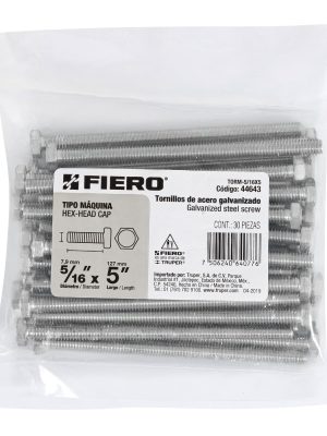 44643 - Bolsa con 30 tornillos 5/16' x 5' tipo máquina, FIERO