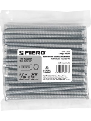 44644 - Bolsa con 30 tornillos 5/16' x 6' tipo máquina, FIERO